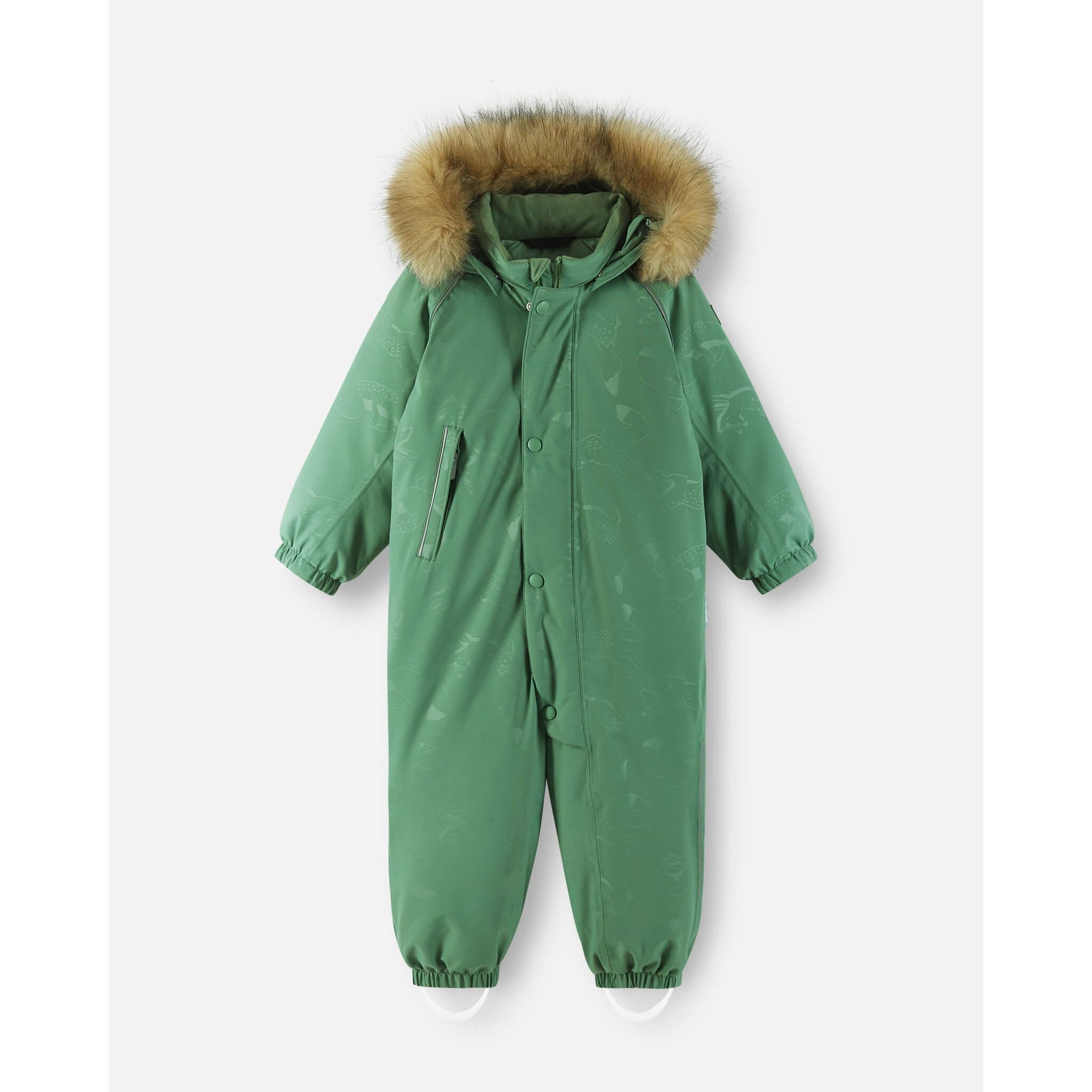 Overall Aapua cu puf natural si pene, Verde