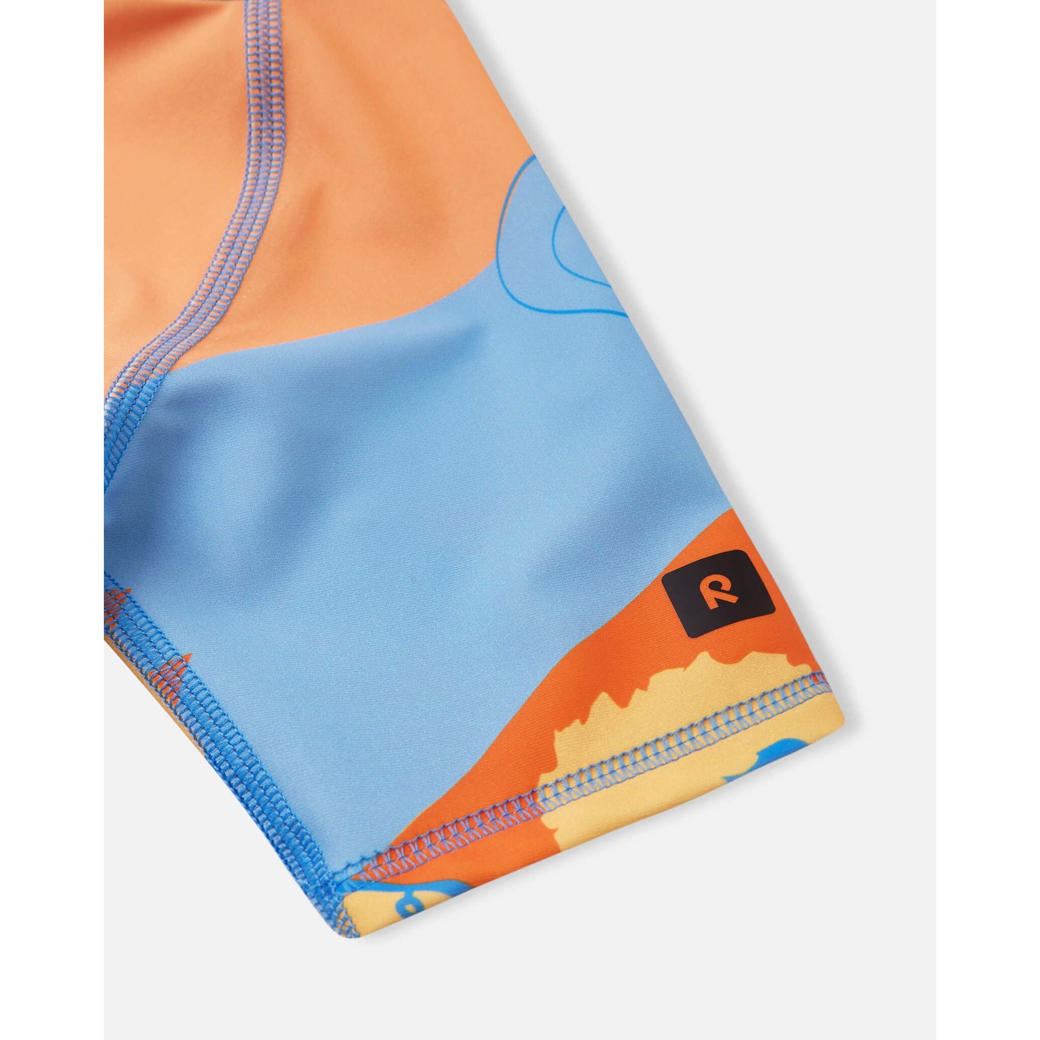 Costum de baie bebelusi Atlantti cu filtru UV 50+, Portocaliu/Albastru
