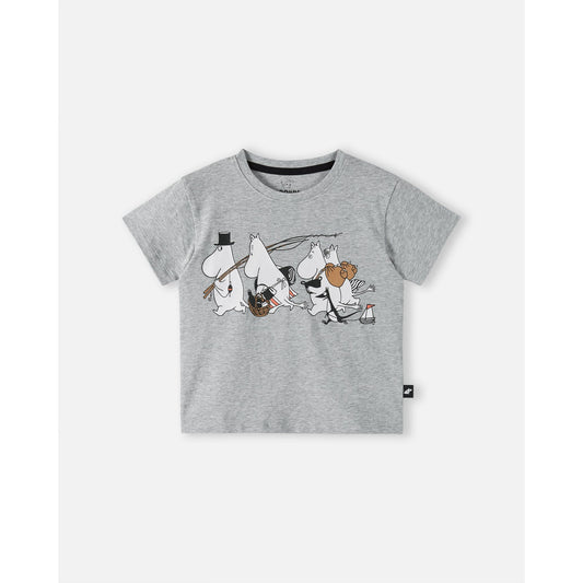 Tricou din bumbac organic si lyocell Moomin Gosa, Gri