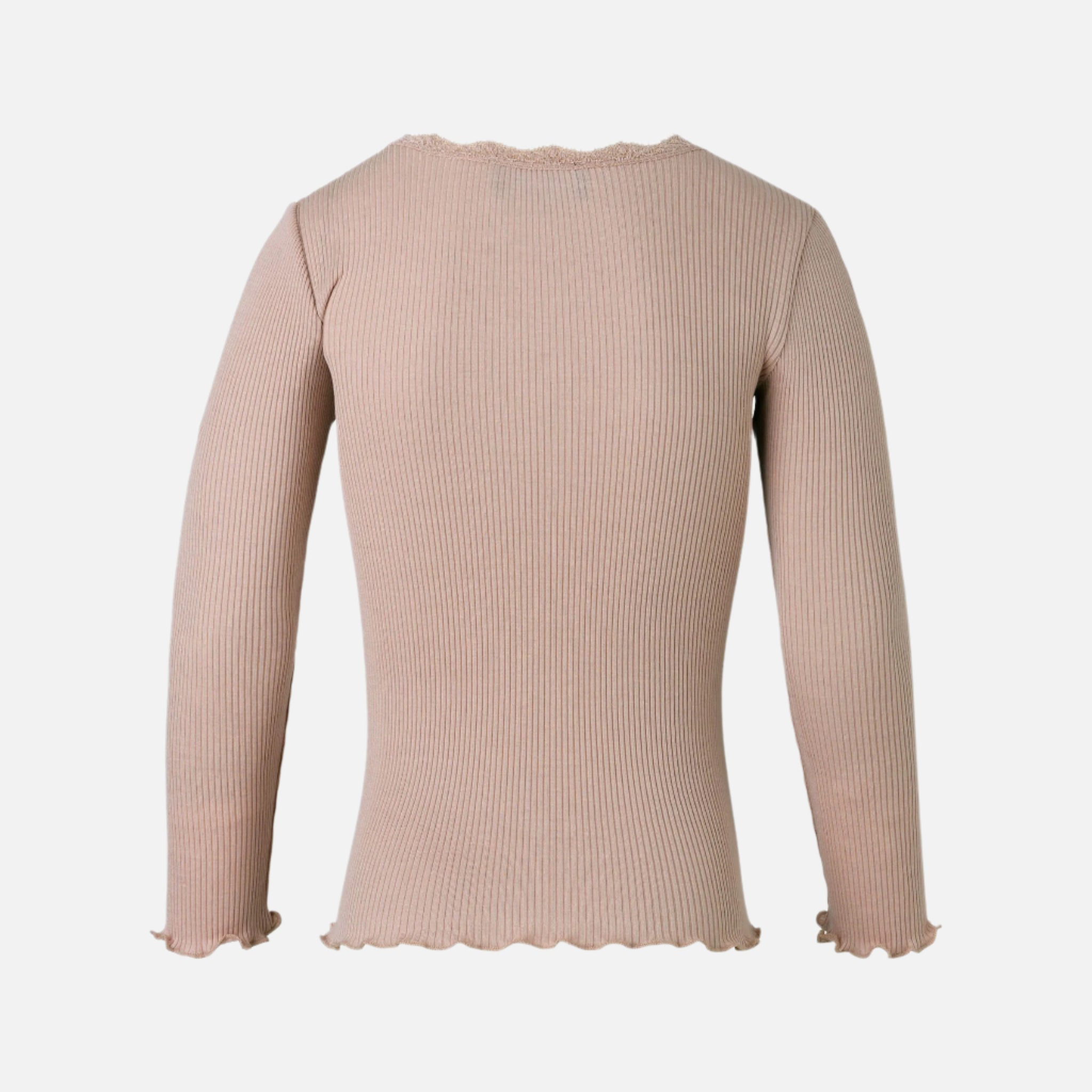 Bluza fete Rosemunde cu dantela din matase și bumbac organic, Vintage Powder