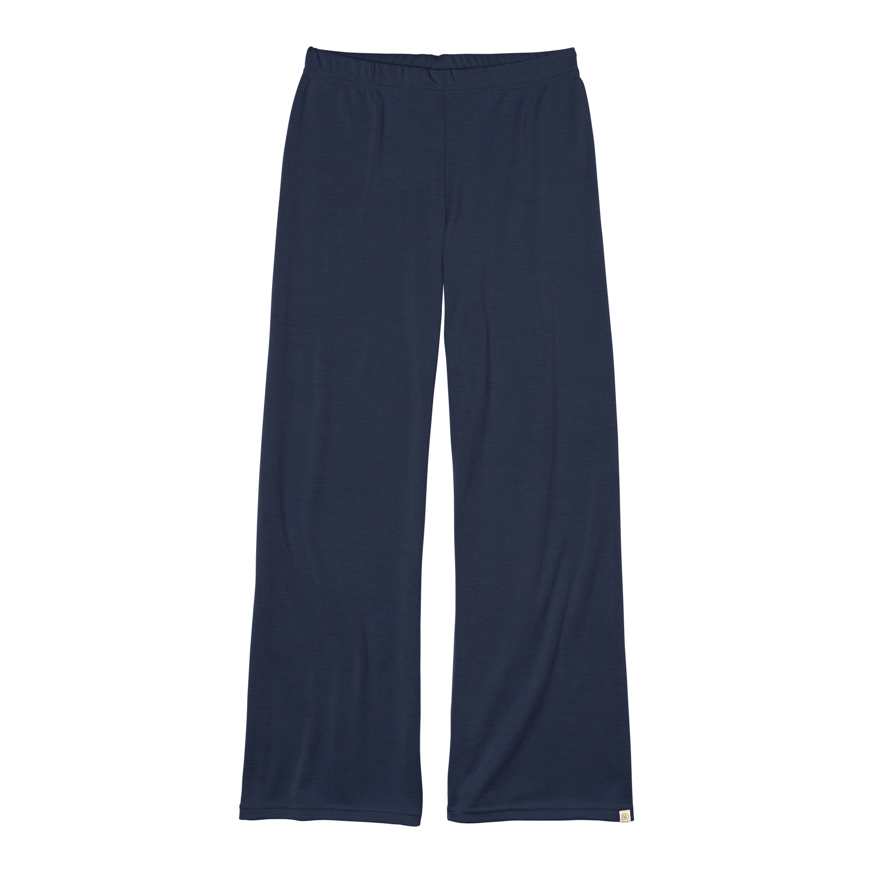 Pantaloni din interlock de lana merinos si matase pentru femei , Albastru marin