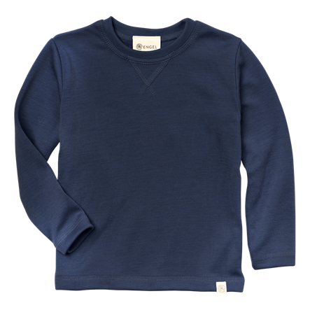 Bluza groasa pentru copii din lana si matase, Albastru marin