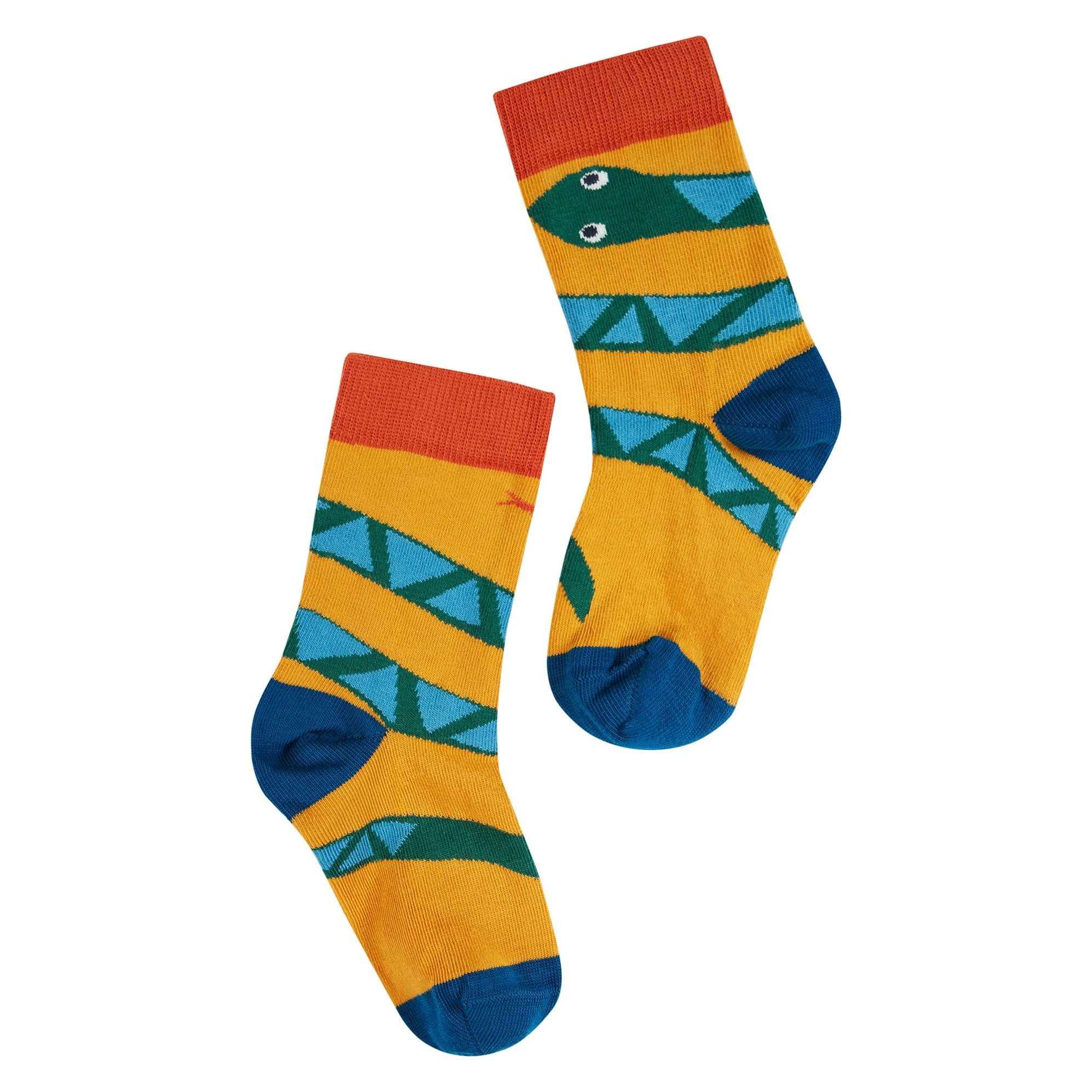 Set sosete Frugi Rock My Socks pentru copii din bumbac organic, Snake