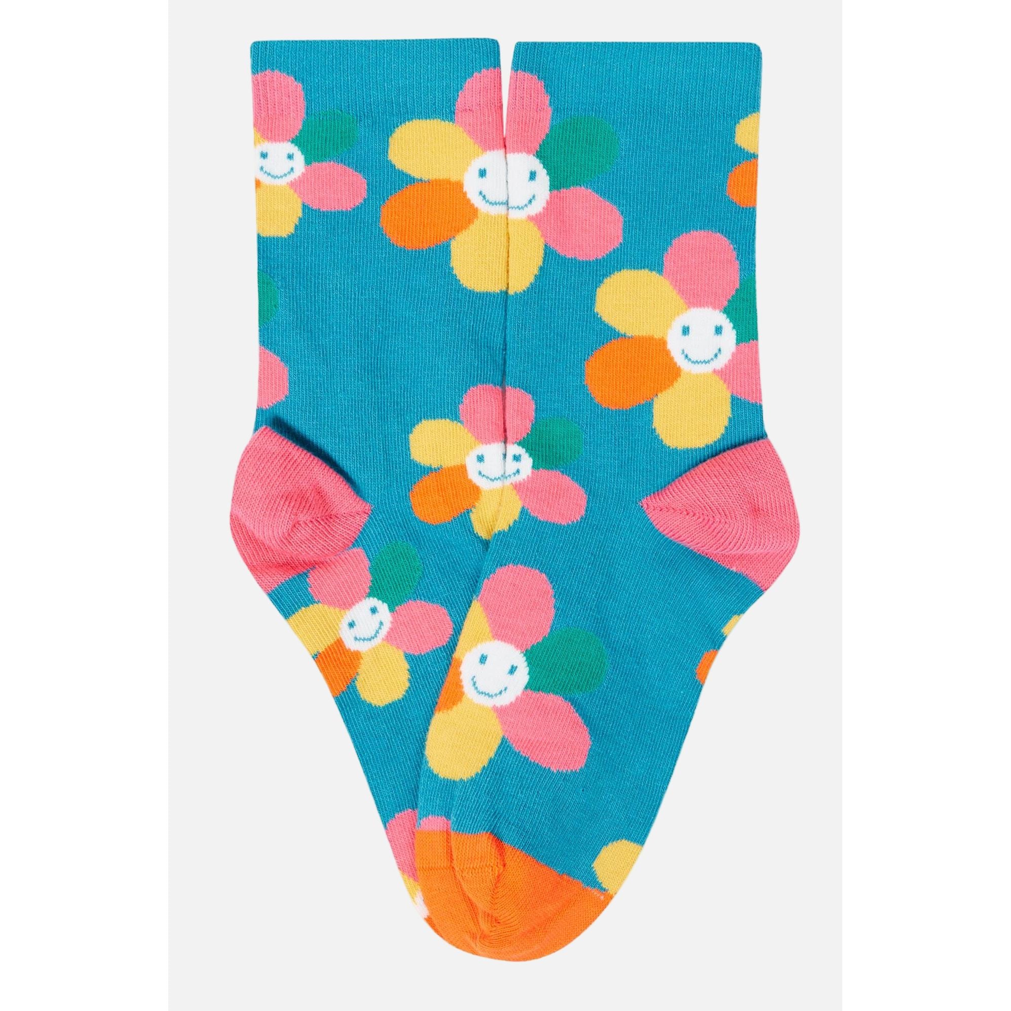 Set 3 perechi sosete din bumbac organic, Flori