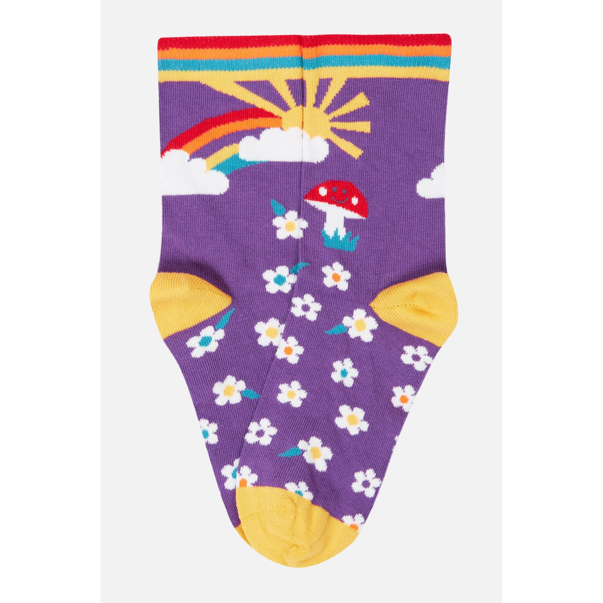 Set 3 perechi sosete din bumbac organic, Flori