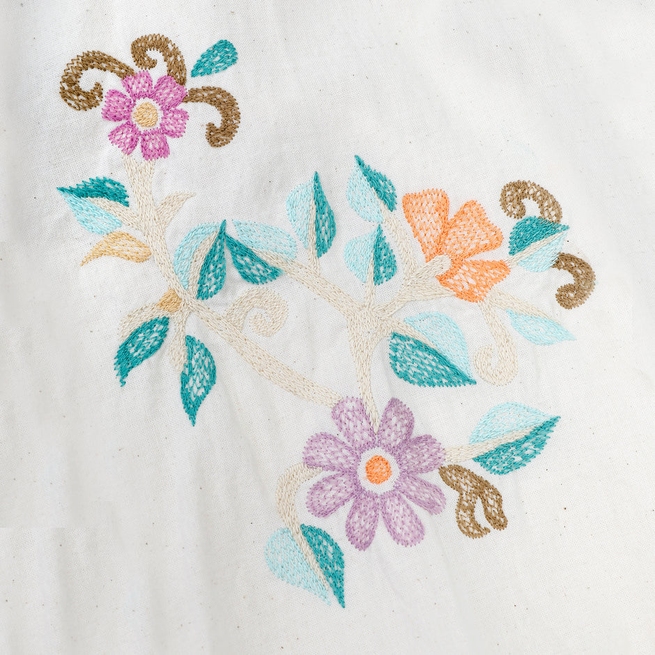 Bluza fete din bumbac organic Lilly, Alb cu broderie