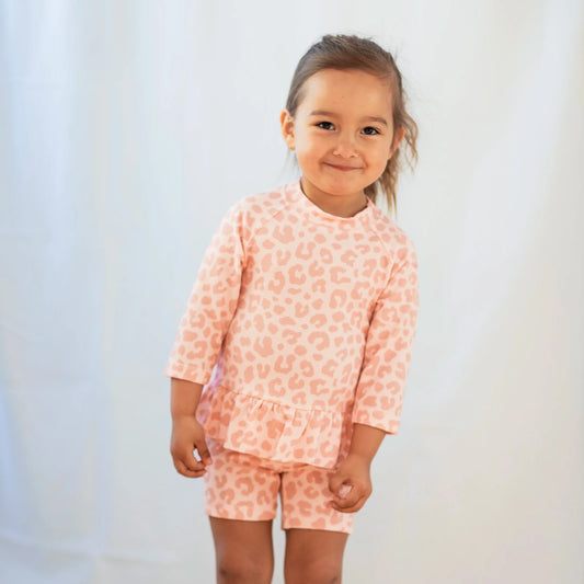 Set costum de baie cu filtru UV 50+, Leo Roz