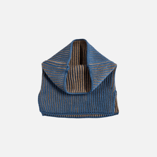 Esarfa circulara Tirion din lana extrafina, Azurite Blue/Pecan
