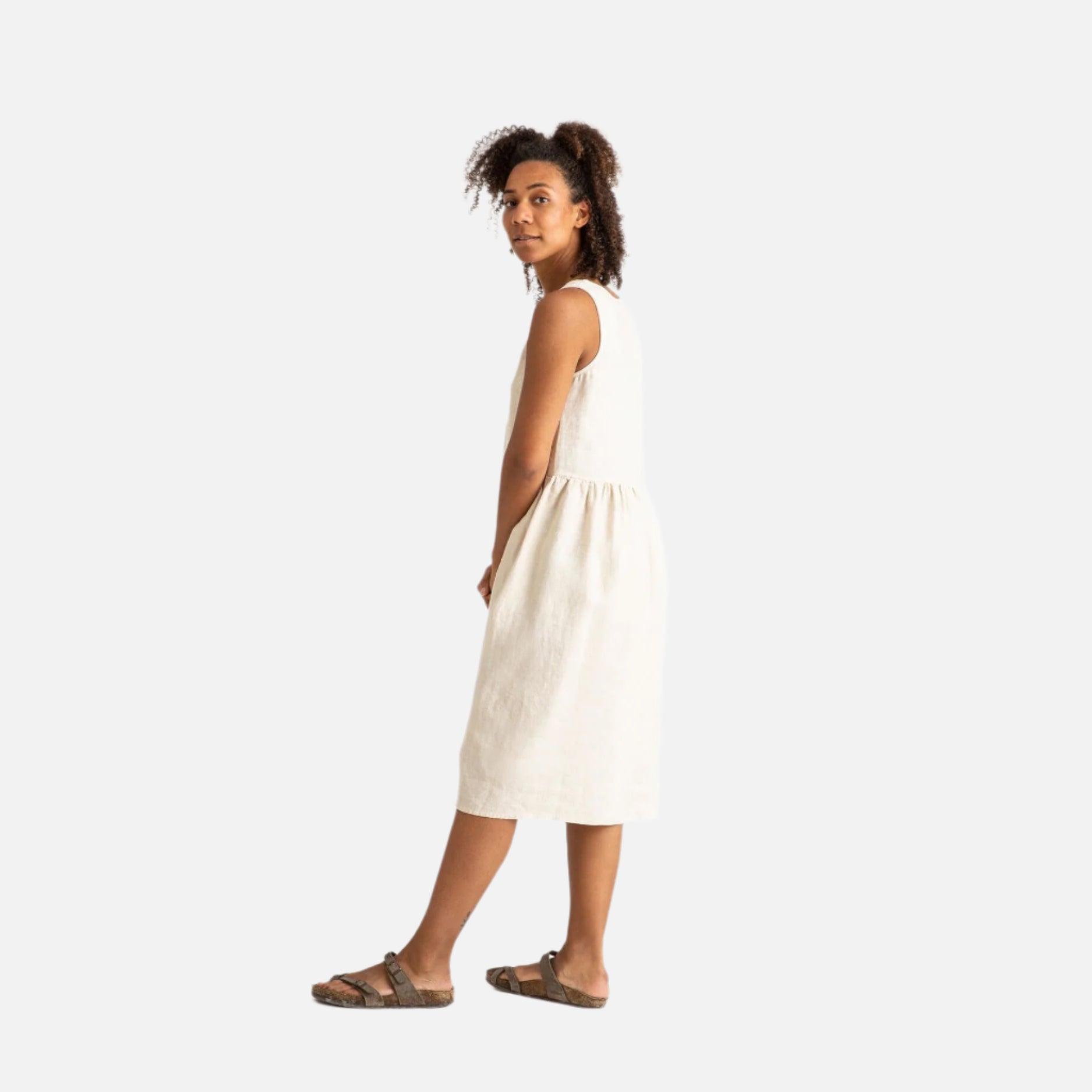Rochie dama Matona din in organic, Migdala