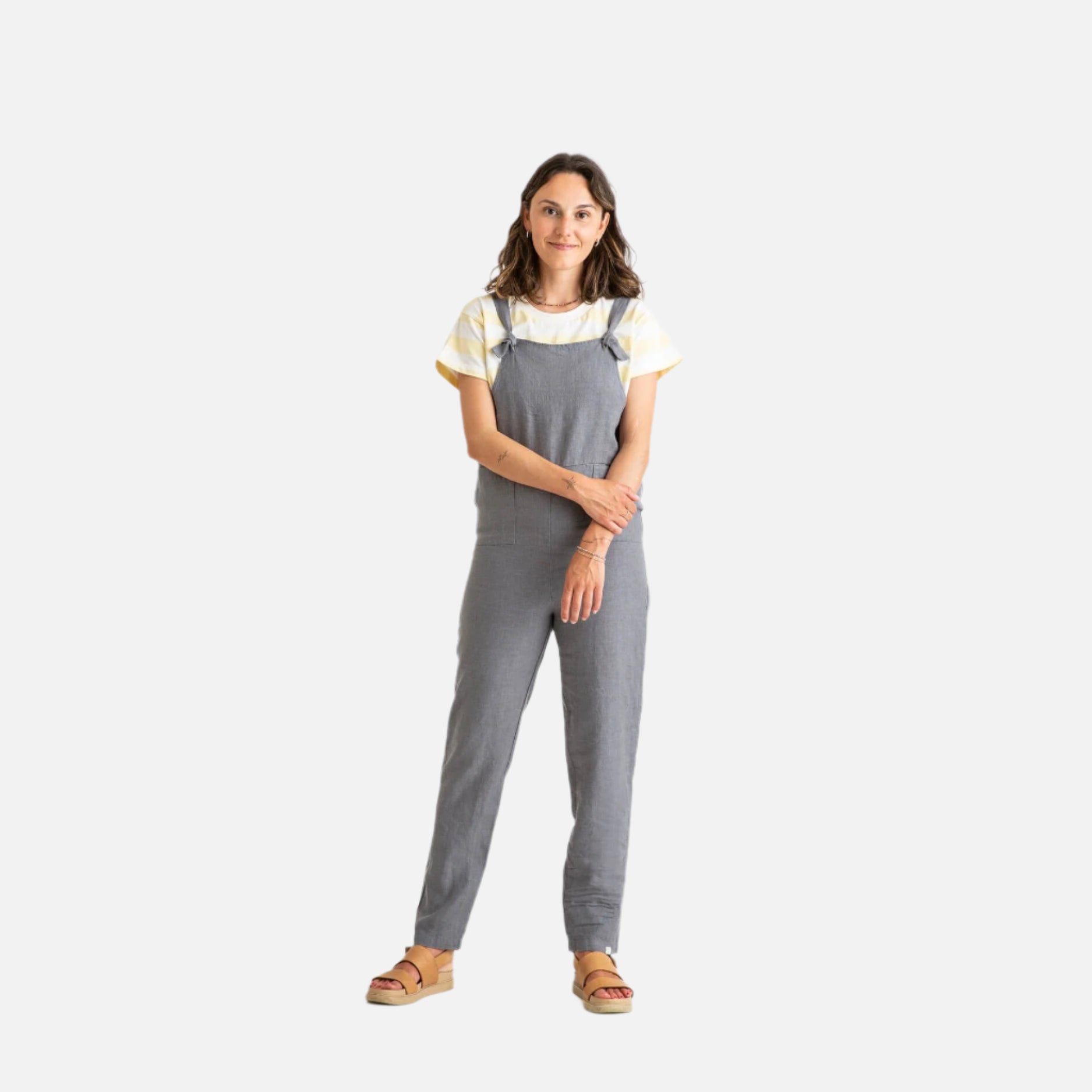 Salopeta dama Matona din in organic, Gri