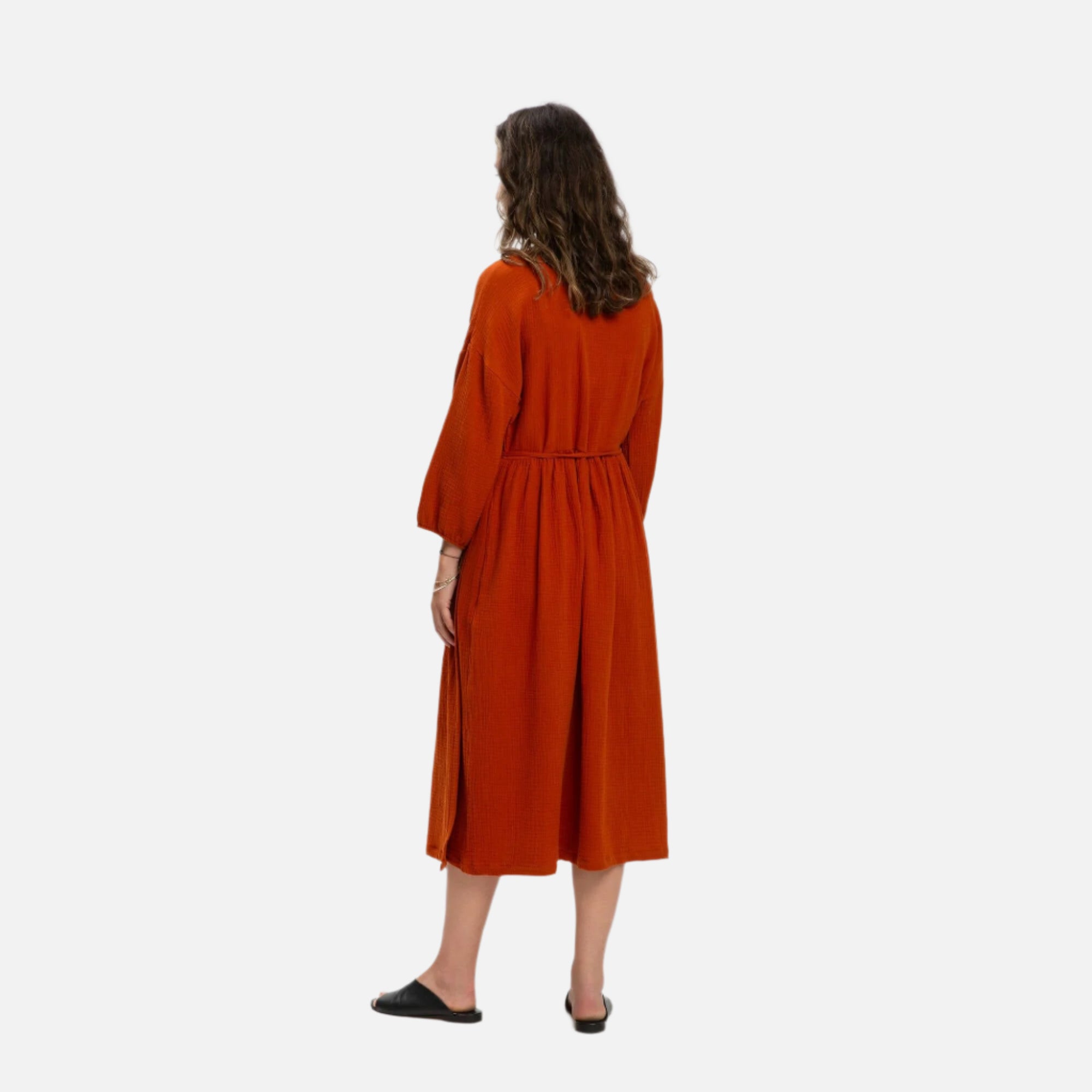 rochie_muselină_bumbac_organic_matona_galbenus