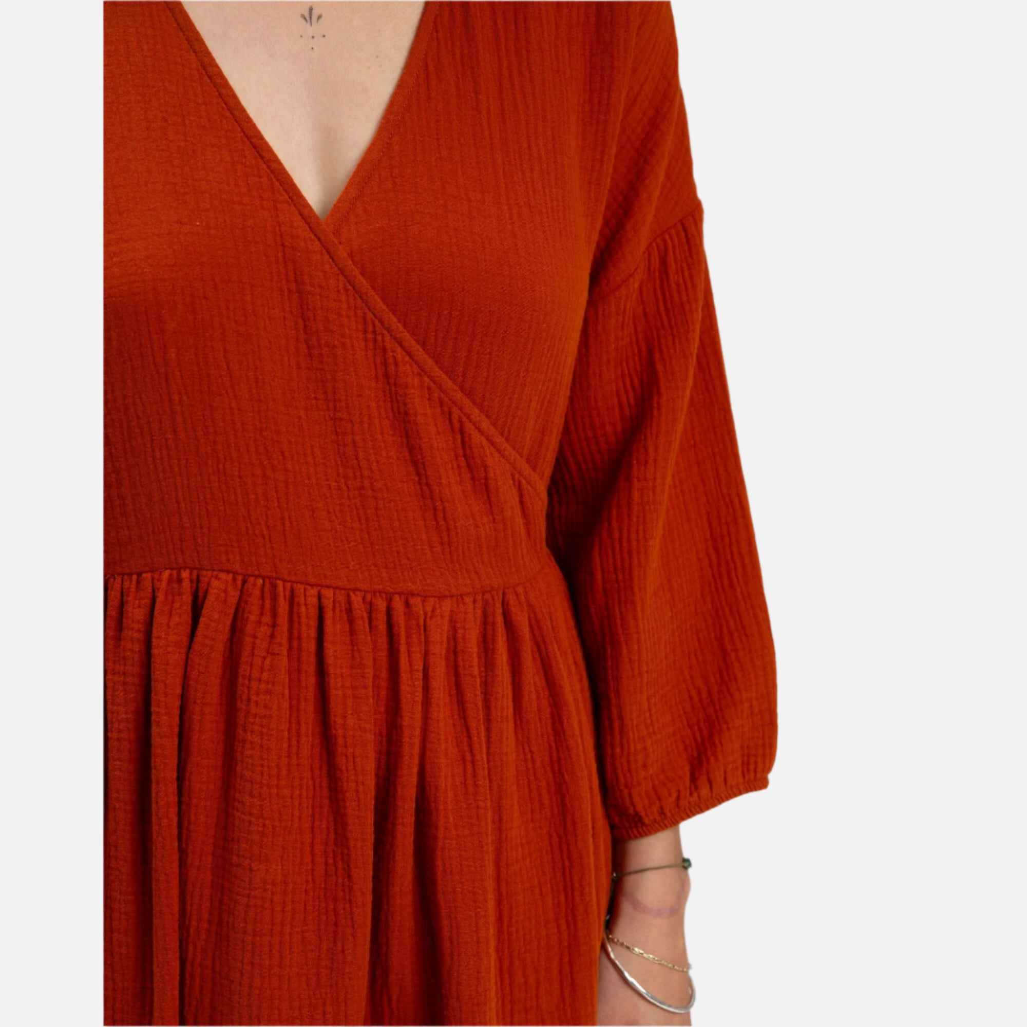 rochie_muselină_bumbac_organic_matona_galbenus