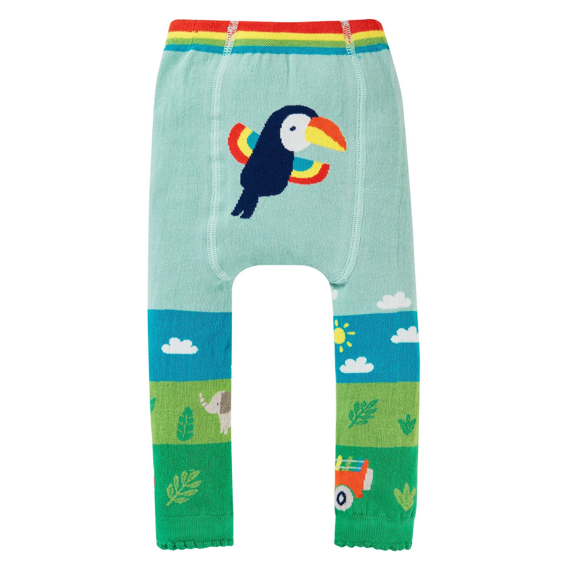 Colanti Frugi tricotati pentru bebelusi si copii Little Knitted Leggings Toucan