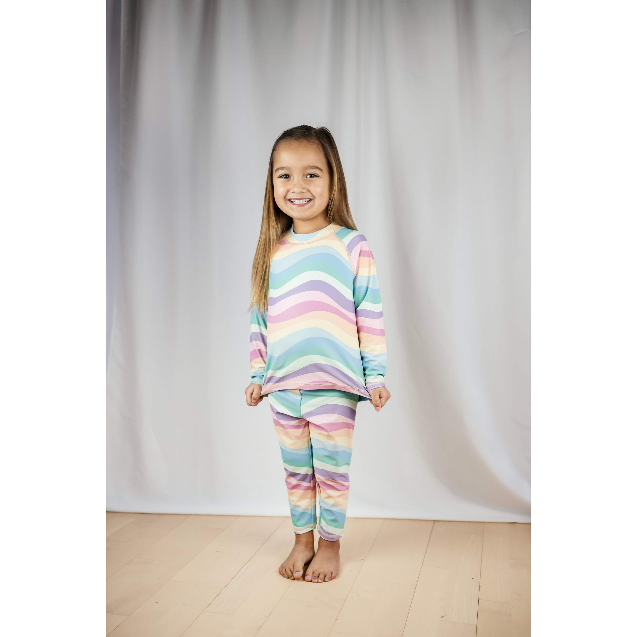 Bluza costum de baie cu filtru UV 50+, Curcubeu