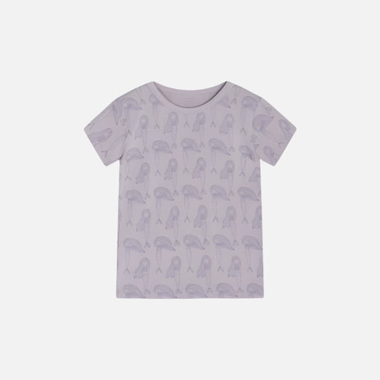 Tricou copii din bambus Asu, Mov/Sirene