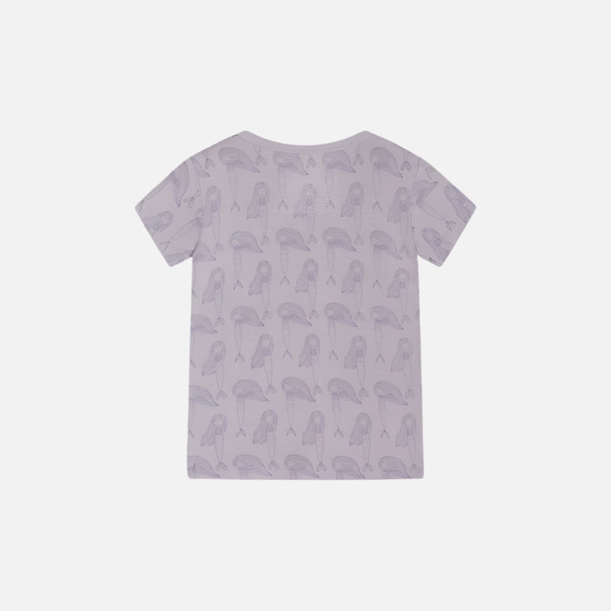 Tricou copii din bambus Asu, Mov/Sirene