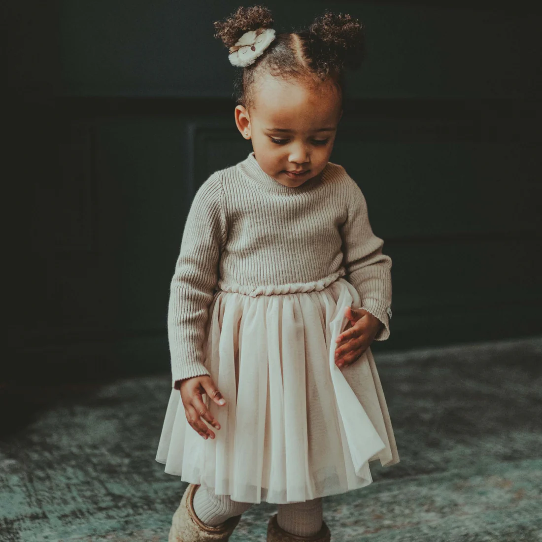 Rochie din lana si bumbac Lotus, Corai