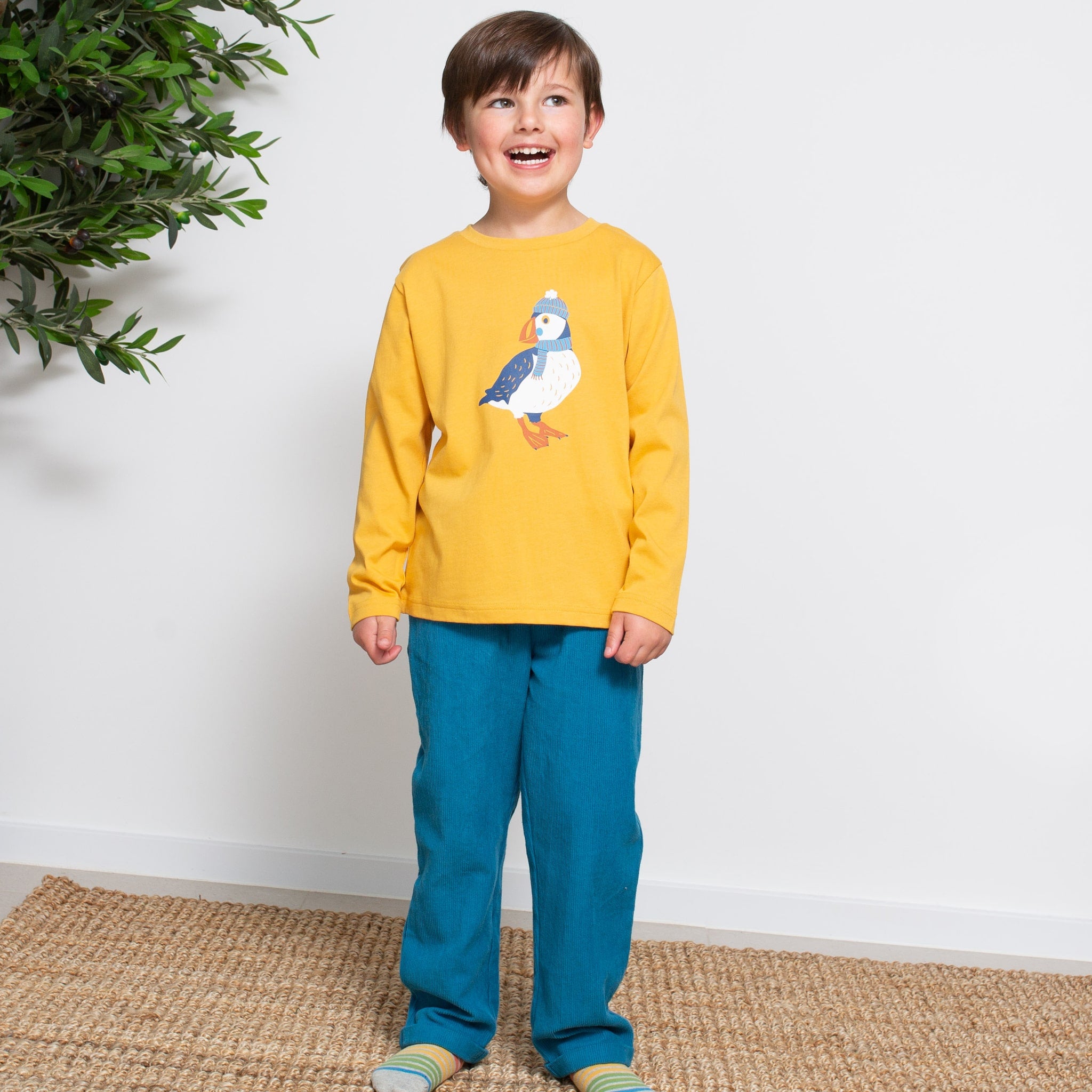 Bluza_Puffling_galben_Kite_copii_pasare_bumbac_organic