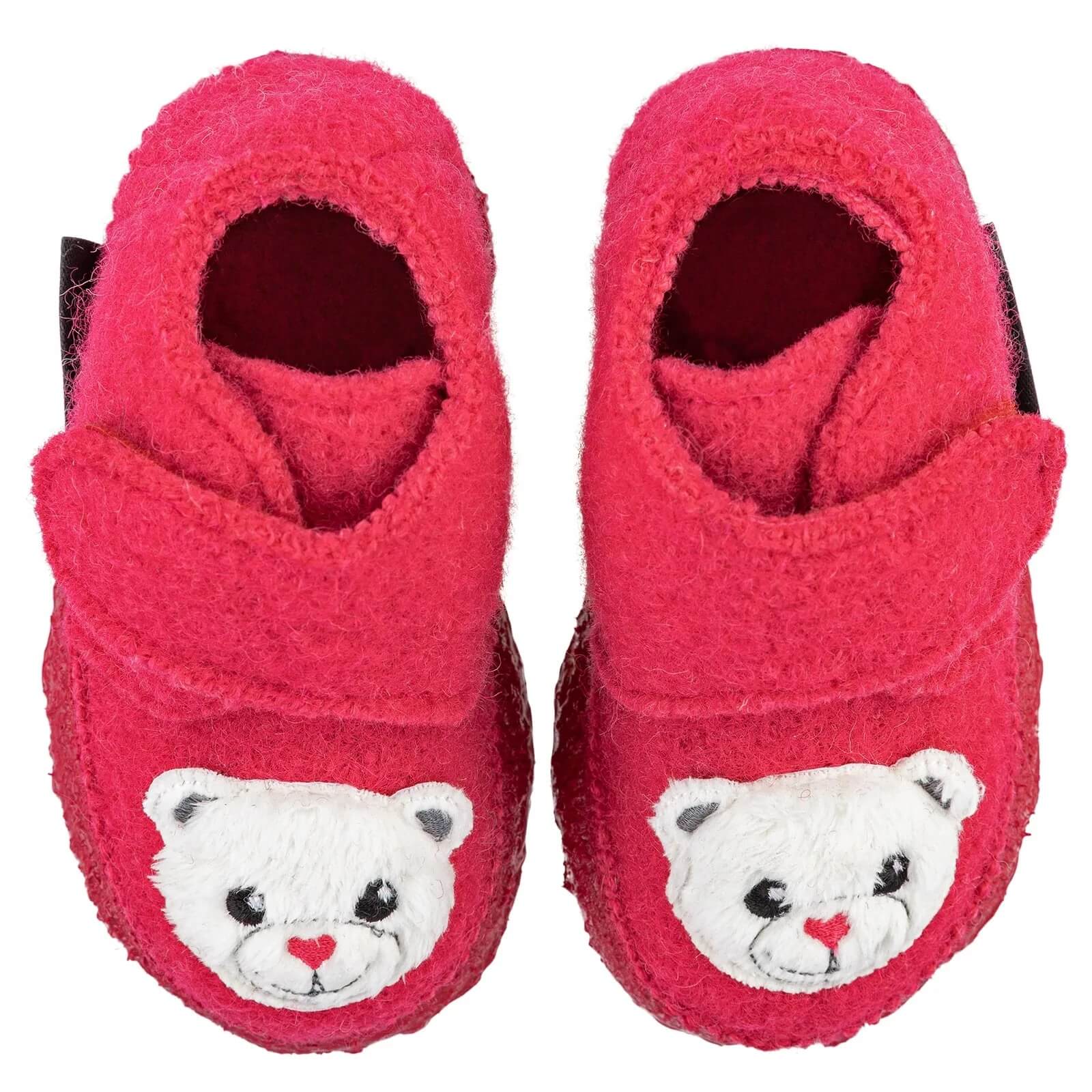 Incaltaminte de interior pentru bebeluși Nanga din lana fiarta, Teddy bear