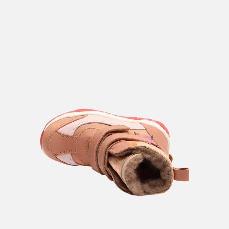 Ghete iarna cu lana din piele pentru bebelusi si copii Bisgaard Dorel, Old Rose