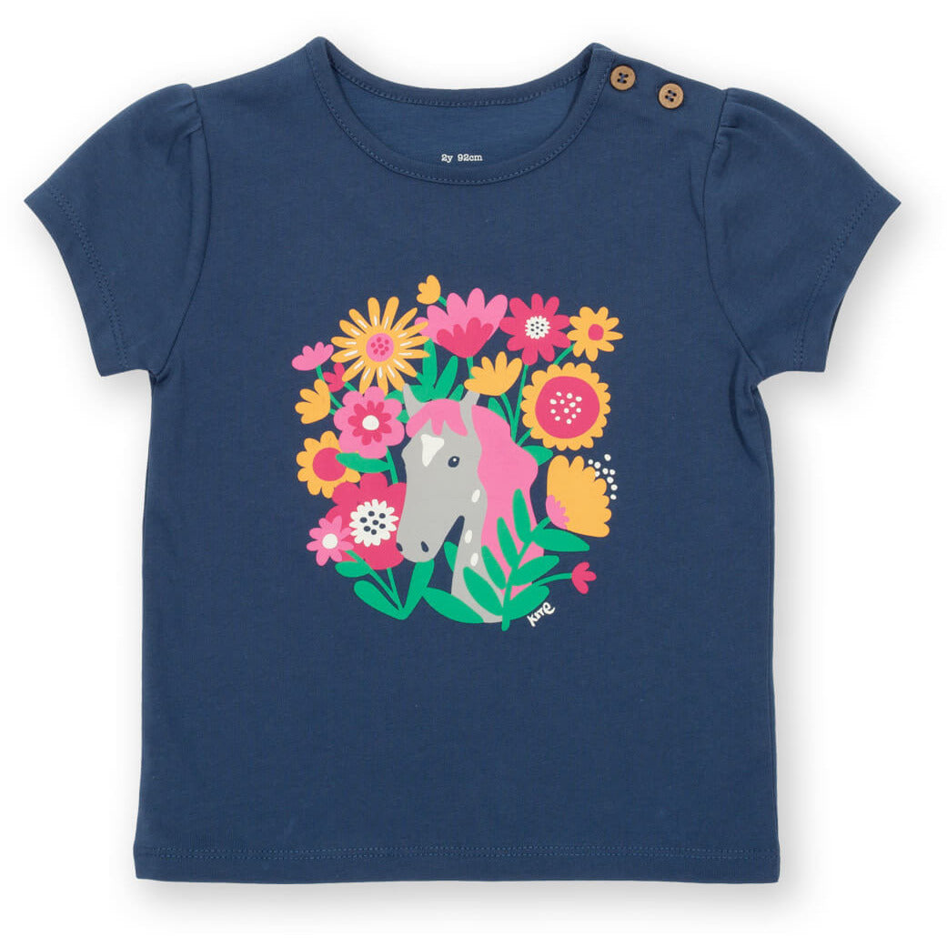 Tricou fete din bumbac organic Kite Clothing, Peek-a-pony