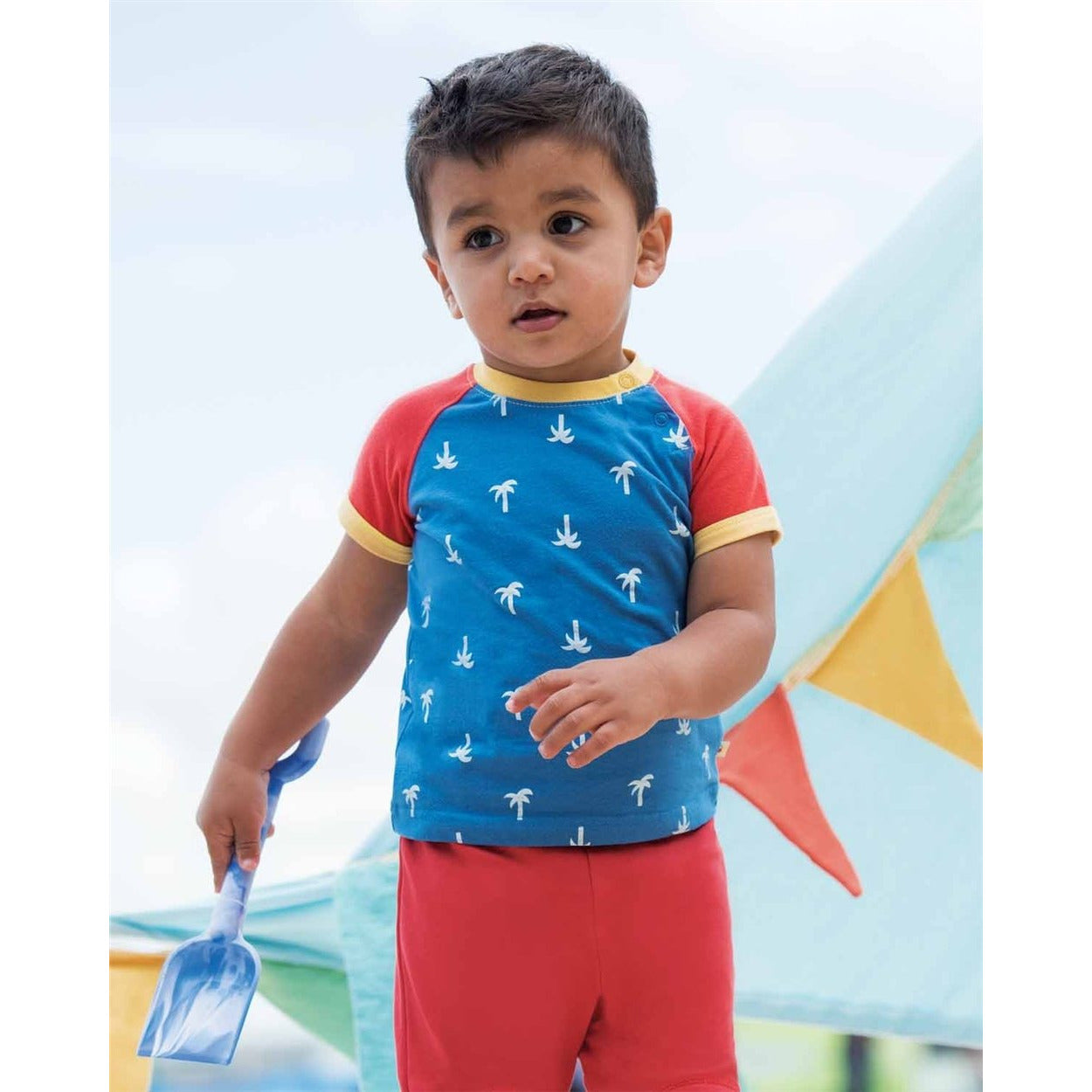 Tricou copii Frugi Renny din bumbac 100% organic, Palmieri