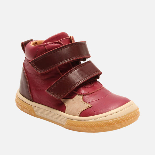 Sneakers din piele pentru bebelusi si copii, Keo Bordo