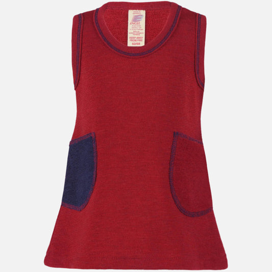Rochie  Engel din lana merinos organica terry, Rosu Melange