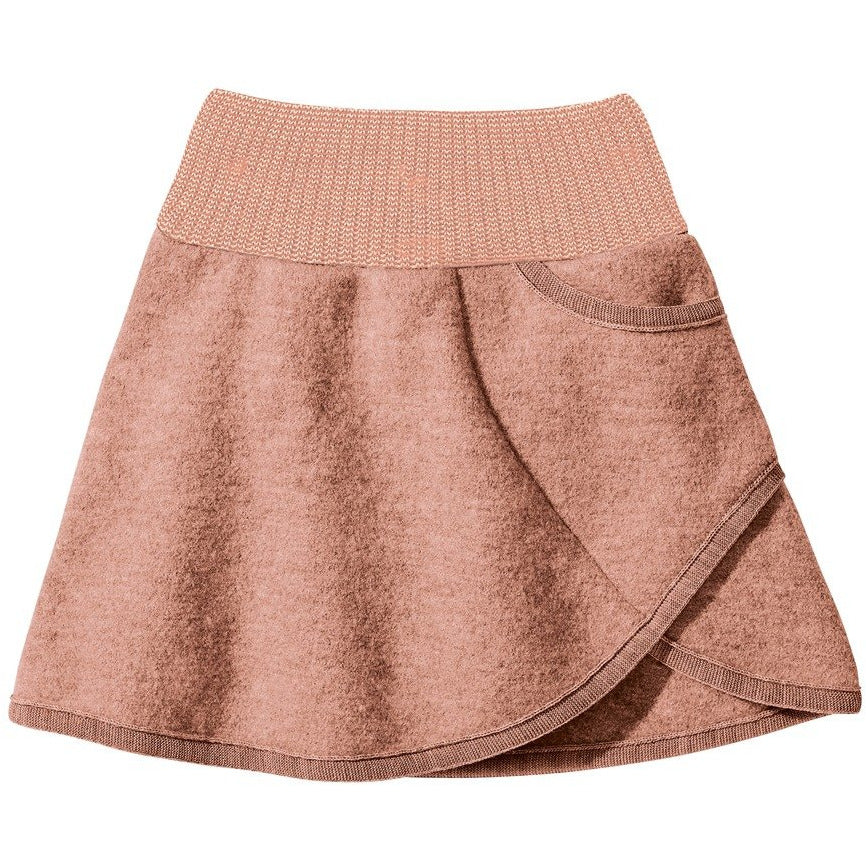 Fusta groasa de iarna pentru fete din lana merinos boiled- roz pudrat- marimi 98/104-134/140