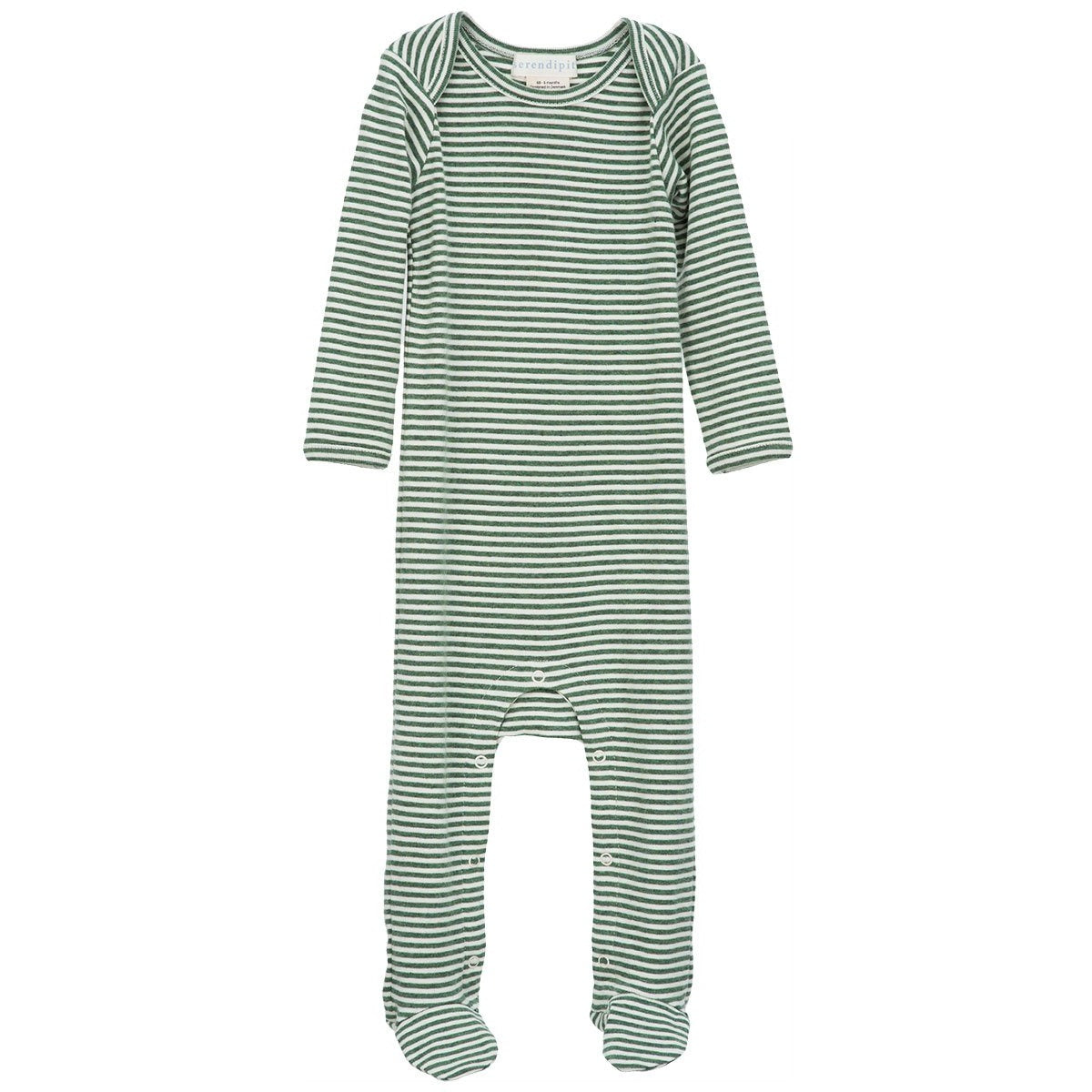 Galbenus Serendipity pijama intreaga bebelusi bumbac organic dungi olive melange