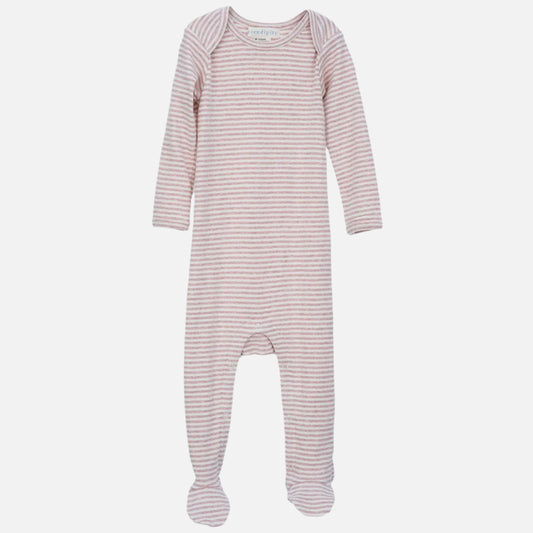 Galbenus Serendipity pijama intreaga bebelusi bumbac organic dungi roz melange