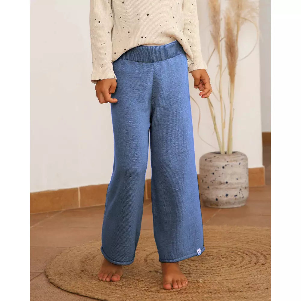 Pantaloni pentru copii din bumbac organic, Albastru