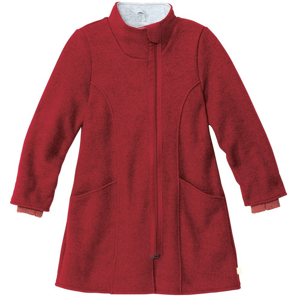 Palton fete elegant din lana merinos- Bordeaux- Disana- marimi 98-152
