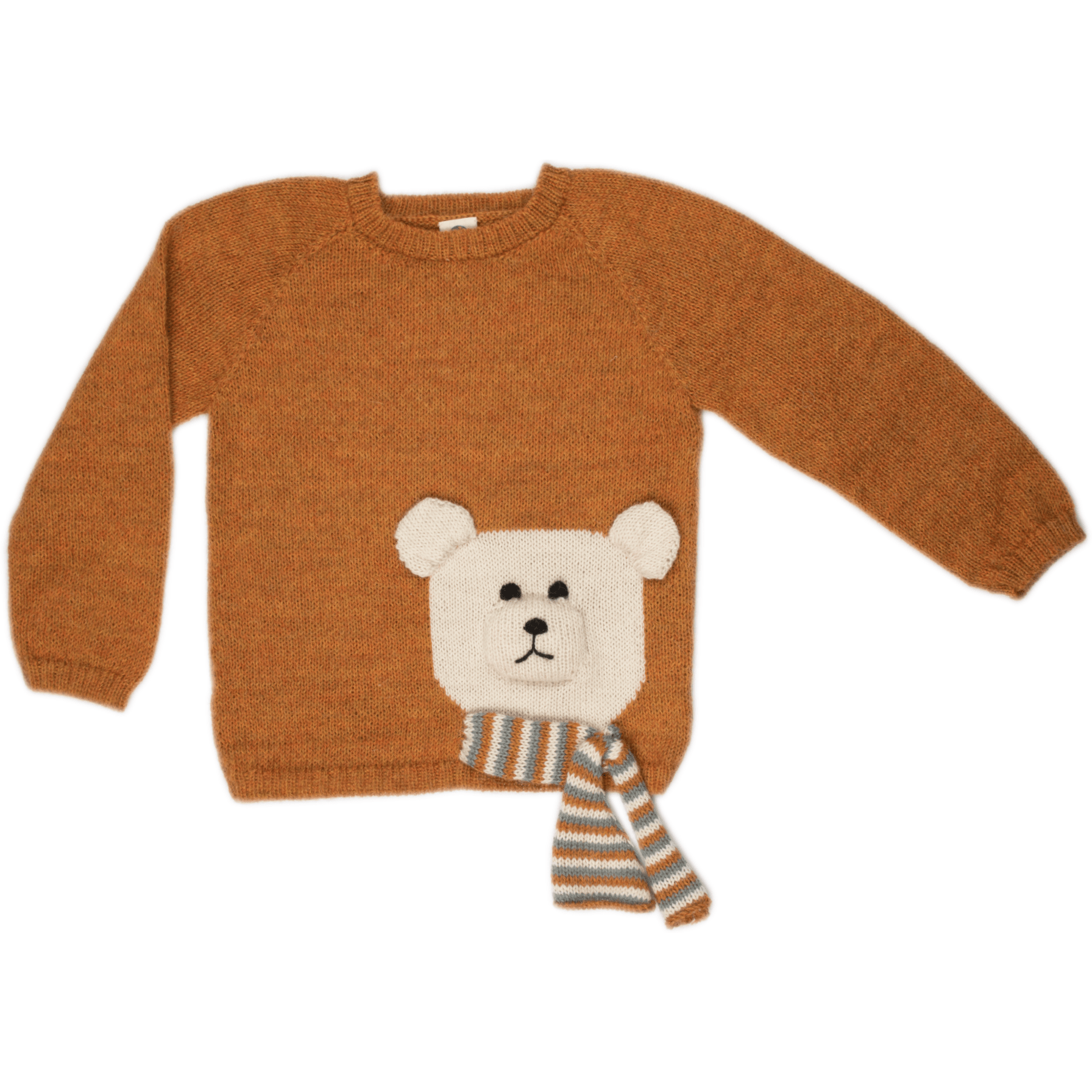 Pulover_3D_Bear_Sweater_urs_ochre_ocru_copii_bebelusi_Nanay_Lana_alpaca_