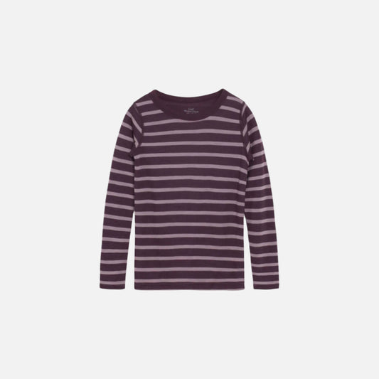 Bluza Abba din lana si bambus, Mov/Dungi