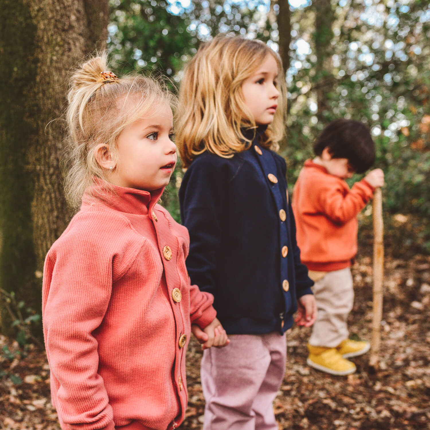 Cardigan Close me din bumbac organic Mimookids, Blueberry