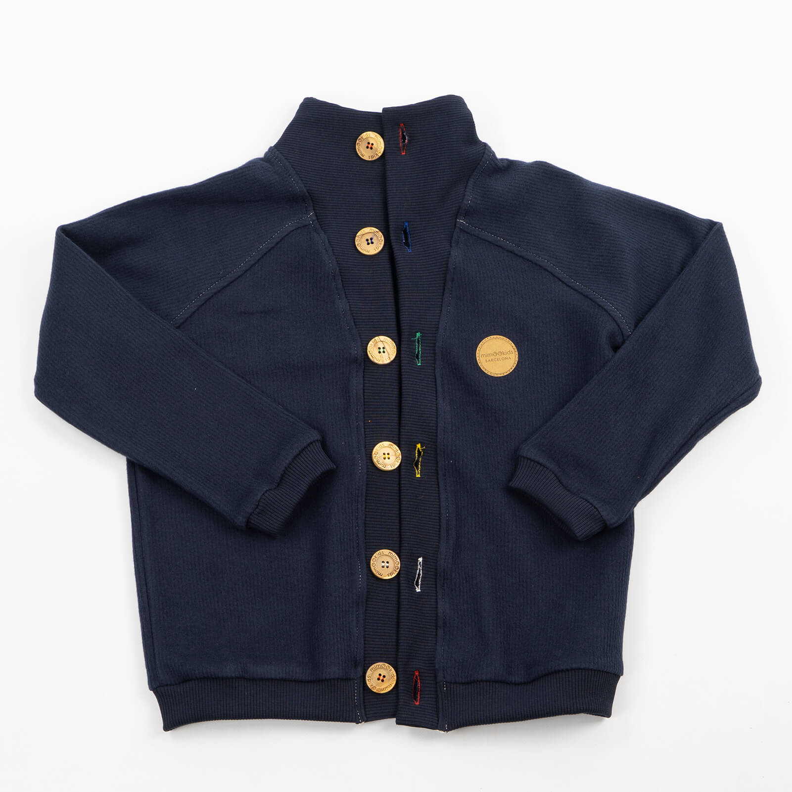 Cardigan Close me din bumbac organic Mimookids, Blueberry