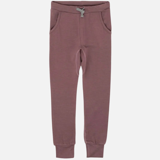 Pantaloni sport pentru fete din bambus, culoare roz pudrat 