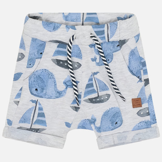 Pantaloni scurti Holger din bumbac, Gri/Balene