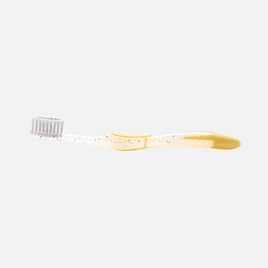 Periuța de dinți manuală pentru copii de la primul dințișor, cu peri super-soft cu argint NovaCare, 0-5 ani Galben