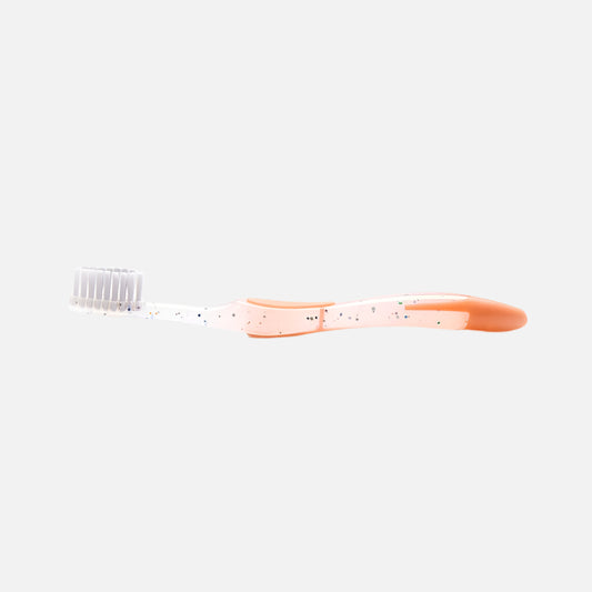 Periuța de dinți manuală pentru copii de la primul dințișor, cu peri super-soft cu argint NovaCare, 0-5 ani Portocaliu