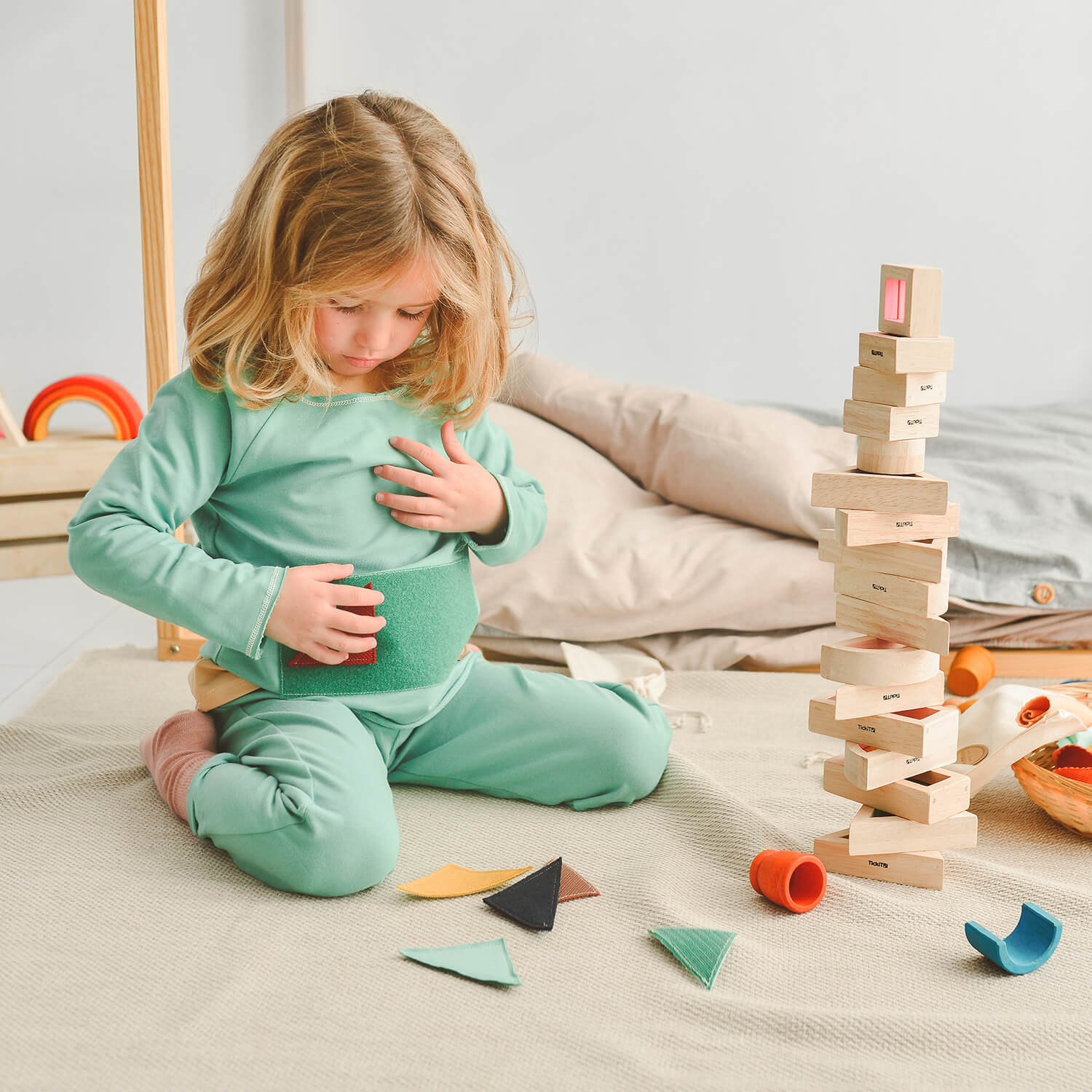 Bluza Play with me din molton de bumbac organic Mimookids, Apple
