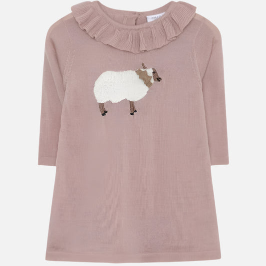 Rochie Dorina din lana merinos, Roz/Oita