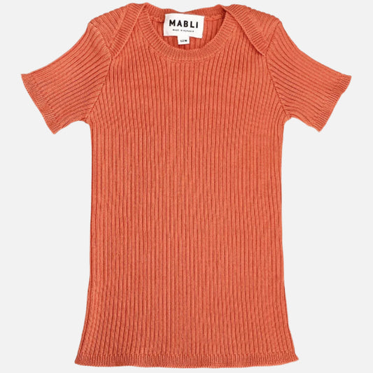 Tricou Tesni din bumbac organic, Burnt Sienna