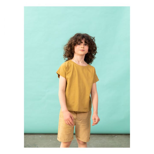 Tricou copii Ketiketa din 100% bumbac organic, Mustar