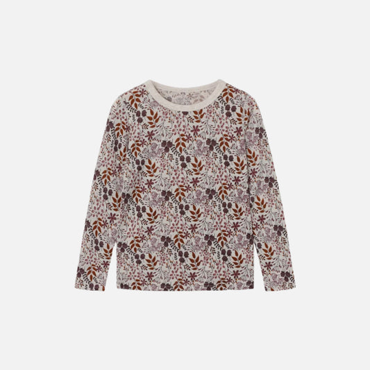 Bluza Allie din lana si matase, Bej/Flori